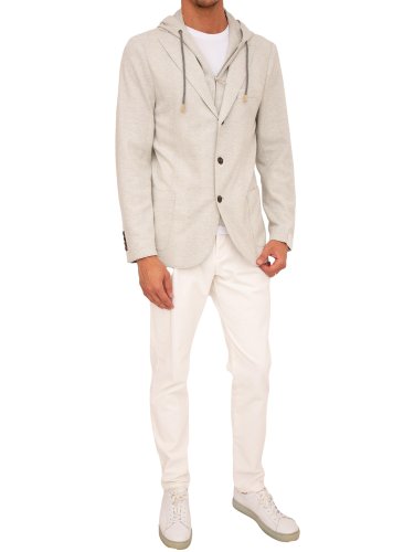 Мужской пиджак ELEVENTY SINGLE-BREASTED JACKET WITH BIB GRIGIO