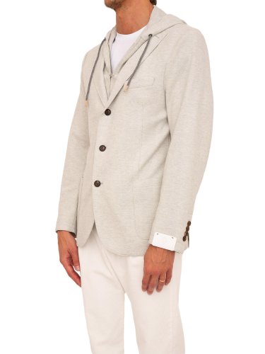 Мужской пиджак ELEVENTY SINGLE-BREASTED JACKET WITH BIB GRIGIO