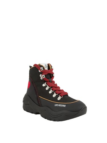 Женские ботинки на шнурках LOVE MOSCHINO SNEAKER NERO