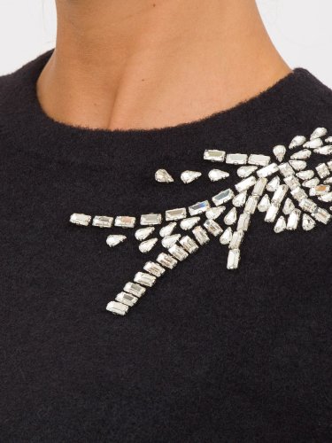 Женский свитер LIU JO MAGLIA CHIUSA M/L RICAMO NERO