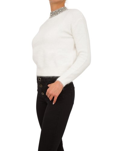 Жіночий светр LIU JO MAGLIA CHIUSA M/L RICAMO BIANCO