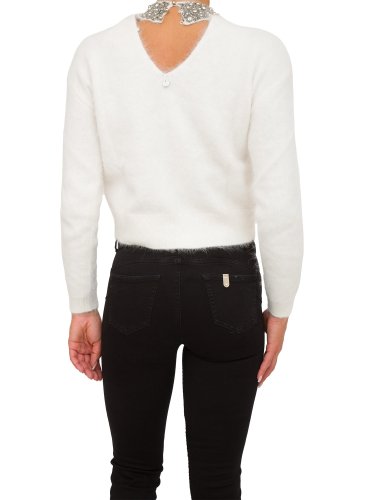 Жіночий светр LIU JO MAGLIA CHIUSA M/L RICAMO BIANCO