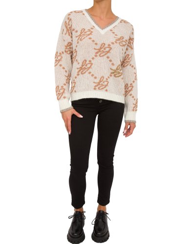 Жіночий светр LIU JO MAGLIA CHIUSA M/L BRAND LOVERS AVORIO