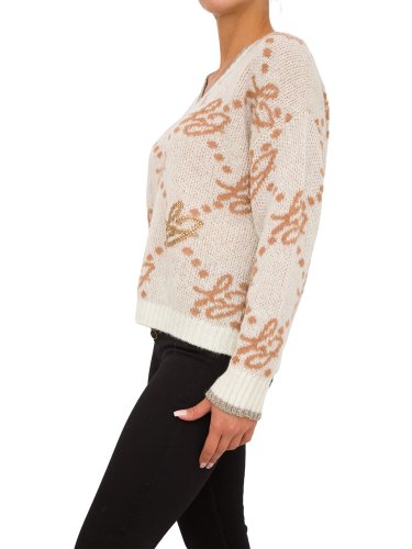 Жіночий светр LIU JO MAGLIA CHIUSA M/L BRAND LOVERS AVORIO