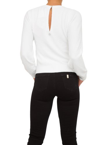 Женский свитер LIU JO MAGLIA CHIUSA M/L RICAMO BIANCO