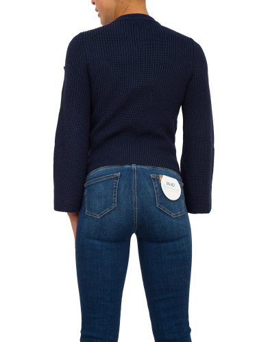 Женский свитер LIU JO MAGLIA CHIUSA M/L SPACCHI BLU