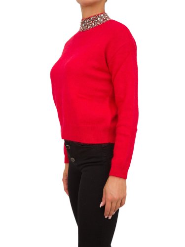 Женский свитер LIU JO MAGLIA CHIUSA M/L RICAMO ROSSO