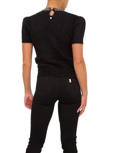 Женский свитер LIU JO MAGLIA CHIUSA M/C RICAMO NERO