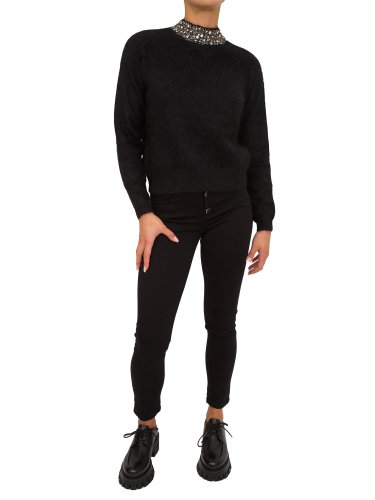 Жіночий светр LIU JO MAGLIA CHIUSA M/L RICAMO NERO