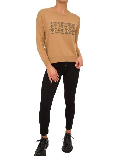 Женский свитер LIU JO ECS MAGLIA CHIUSA M/L LOGO CAMMELLO