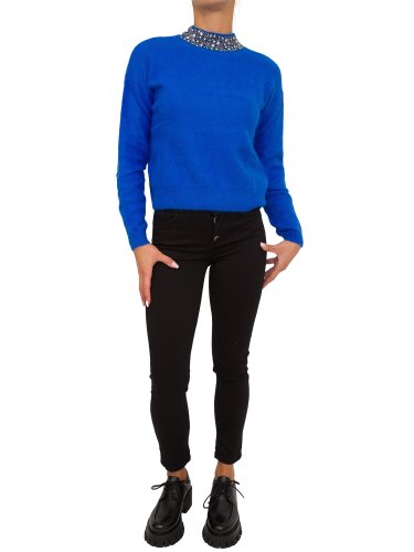 Жіночий светр LIU JO MAGLIA CHIUSA M/L RICAMO BLU