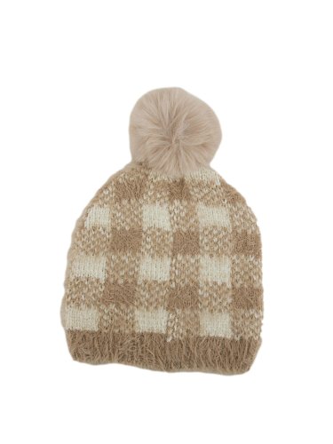 Жіноча шапка LIU JO CAPPELLO JACQUARD CHECK BEIGE