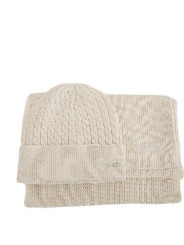 Женская шапка LIU JO COORDINATO BASIC TRECCIA AVORIO