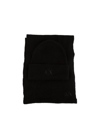 Женская шапка ARMANI EXCHANGE WOMAN'S SET SCARF AN NERO