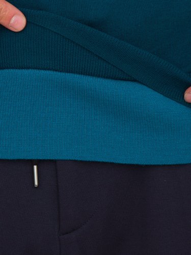 Чоловічий светр PAOLO PECORA Maglia Girocollo PETROLIO