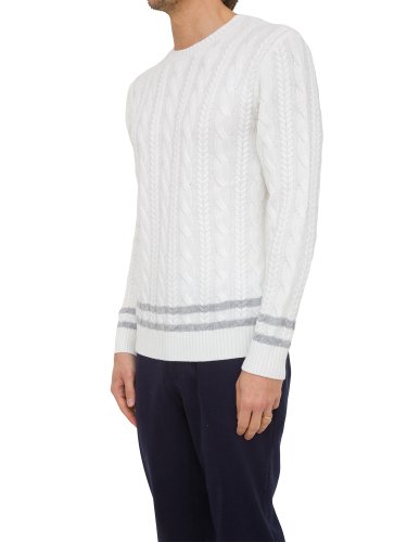 Мужской свитер ELEVENTY ROUND NECK SWEATER BIANCO