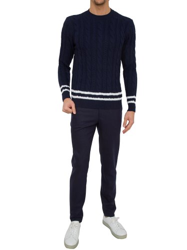 Чоловічий светр ELEVENTY  ROUND NECK SWEATER BLU