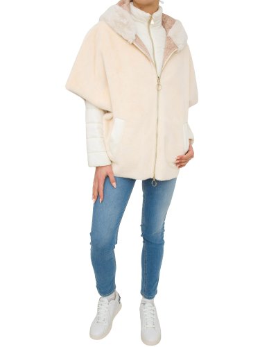 Женская зимняя куртка NENETTE CAPPA ECOPELLICCIA REVERSIBILE + PIUMINO AVORIO