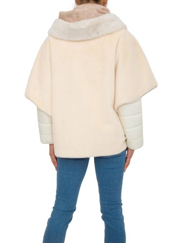 Женская зимняя куртка NENETTE CAPPA ECOPELLICCIA REVERSIBILE + PIUMINO AVORIO