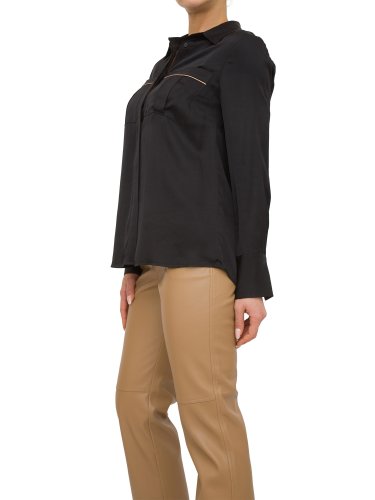 Жіноча сорочка з довгим рукавом NENETTE BLUSA M C/BOTTONI MANICHE LUNGHE RASO VISCOSA MANO FLUIDA NERO