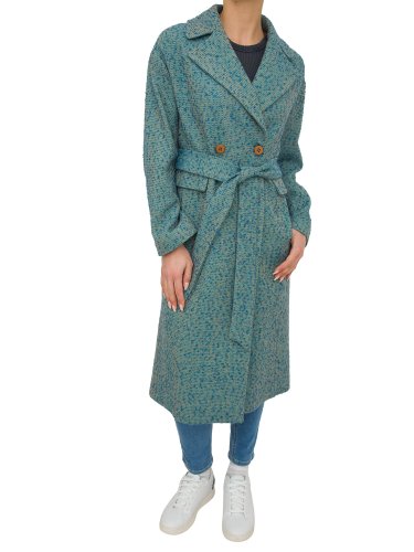 Женское пальто NENETTE CAPPOTTO LUNGO PANNO RESCA TURCHESE