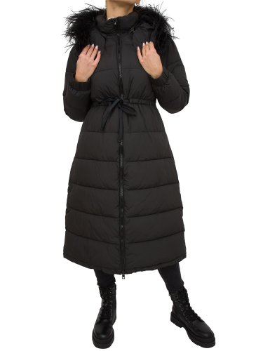 Женская зимняя куртка TWIN-SET IMBOTTITO LUNGO C/BORDO PIUME NERO