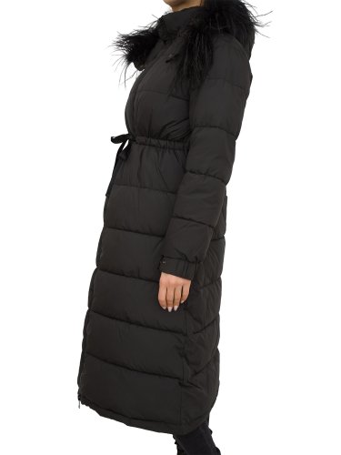 Женская зимняя куртка TWIN-SET IMBOTTITO LUNGO C/BORDO PIUME NERO