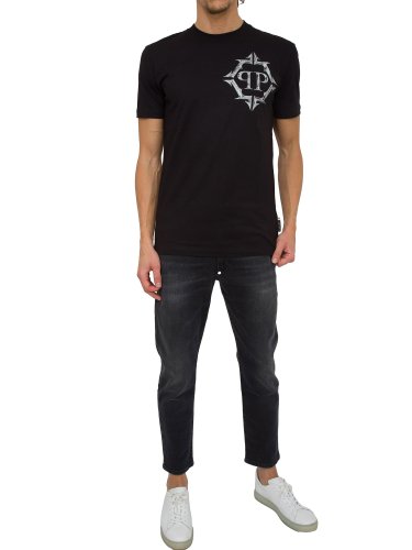 Чоловіча футболка PHILIPP PLEIN T-SHIRT ROUND NECK SS NERO