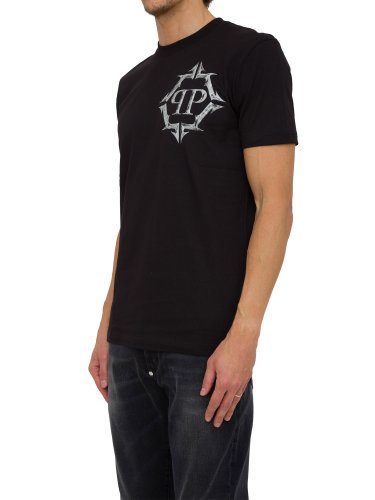 Чоловіча футболка PHILIPP PLEIN T-SHIRT ROUND NECK SS NERO
