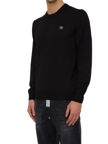 Чоловічий светр PHILIPP PLEIN PULLOVER ROUND NECK LS NERO