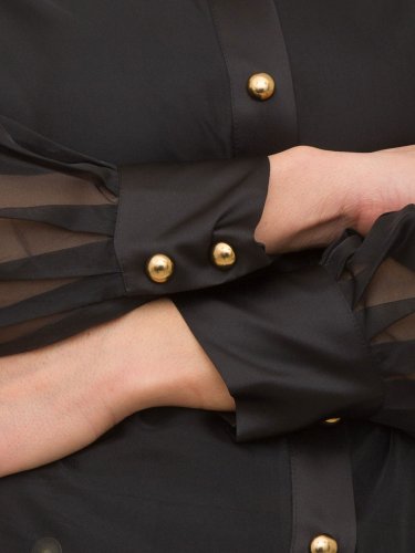 Женская рубашка с длинным рукавом NENETTE  CAMICIA ORGANZA NERO
