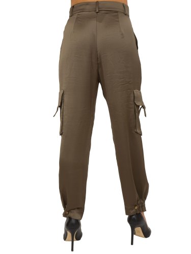 Женские повседневные брюки NENETTE PANTALONE CARGO C/CINTURA  RASO POLY UNITO VERDE