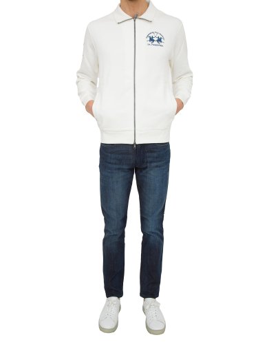 Чоловіча толстовка LA MARTINA MAN FLEECE BRUSHED FLEECE BIANCO
