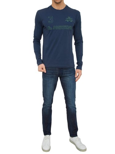 Мужской свитер LA MARTINA MAN T-SHIRT L/S JERSEY BLU