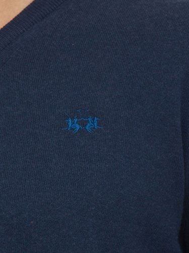 Мужской свитер LA MARTINA MAN TRICOT V NECK BLU