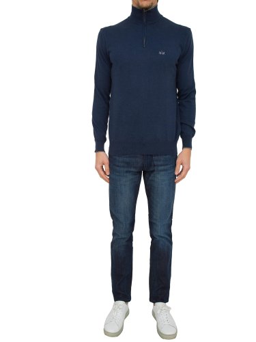 Мужской свитер LA MARTINA MAN HALF ZIP TRICOT BLU