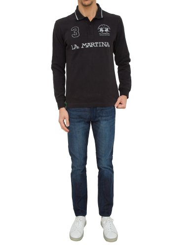 Чоловіче поло LA MARTINA MAN POLO HEAVY JERSEY NERO
