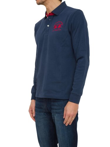 Мужское поло LA MARTINA MAN POLO HEAVY JERSEY BLU