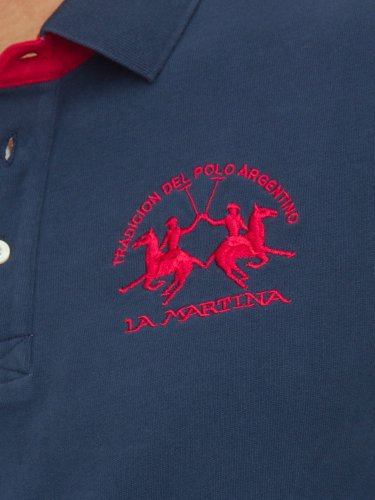 Мужское поло LA MARTINA MAN POLO HEAVY JERSEY BLU