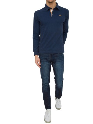 Мужское поло LA MARTINA MAN POLO HEAVY JERSEY BLU