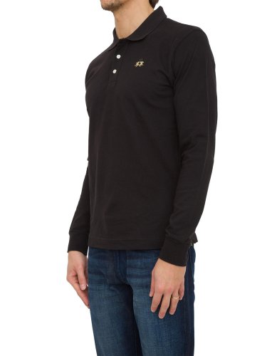 Мужской свитер LA MARTINA MAN POLO L/S PIQUET STRETCH NERO