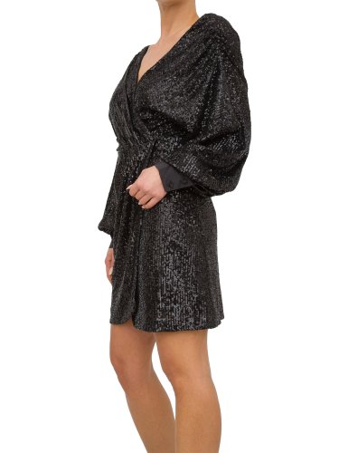 Женское платье NENETTE ABITO CORTO WRARP  PAILLETTES NERO