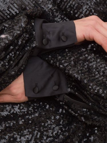 Женское платье NENETTE ABITO CORTO WRARP  PAILLETTES NERO