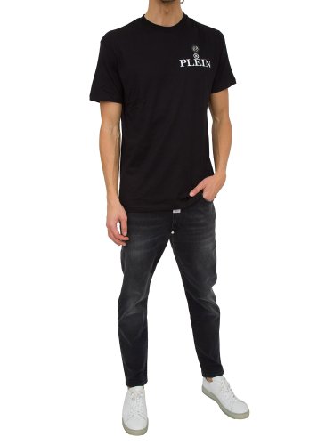 Чоловіча футболка PHILIPP PLEIN T-SHIRT ROUND NECK SS NERO