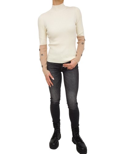 Жіночий светр TWIN-SET LUPETTO IN MAGLIA BIANCO