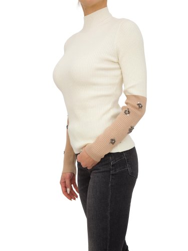 Жіночий светр TWIN-SET LUPETTO IN MAGLIA BIANCO