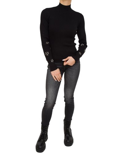 Жіночий светр TWIN-SET LUPETTO IN MAGLIA NERO