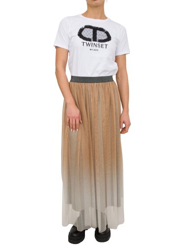 Длинная юбка TWIN-SET GONNA LUNGA BEIGE