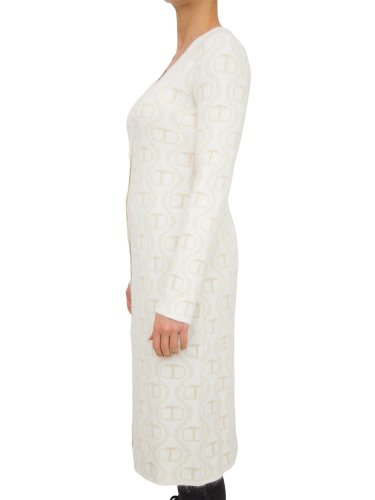 Жіночий кардиган TWIN-SET MAXI CARDIGAN OVAL T BIANCO