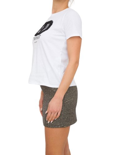 Жіноча футболка TWIN-SET T-SHIRT GIROCOLLO BIANCO